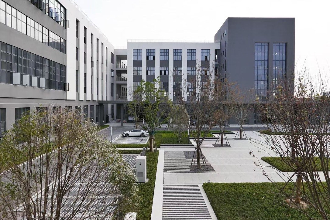 Courtyard view inside the new MEGEE manufacturing campus