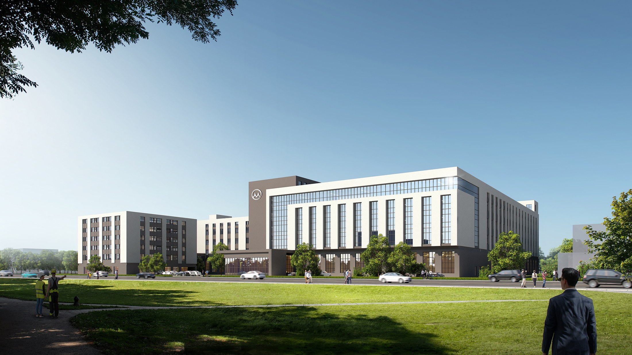 Front view of the new MEGEE manufacturing campus