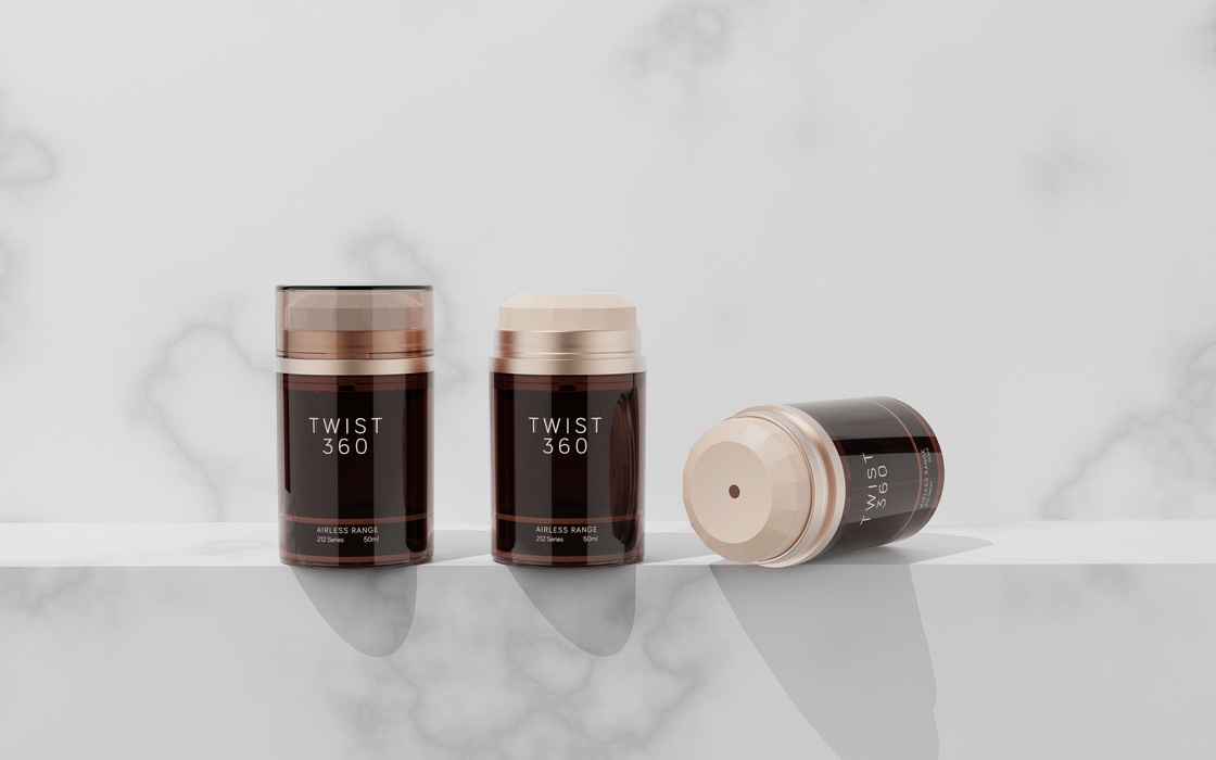 Brown MEGEE Twist 360 airless jars